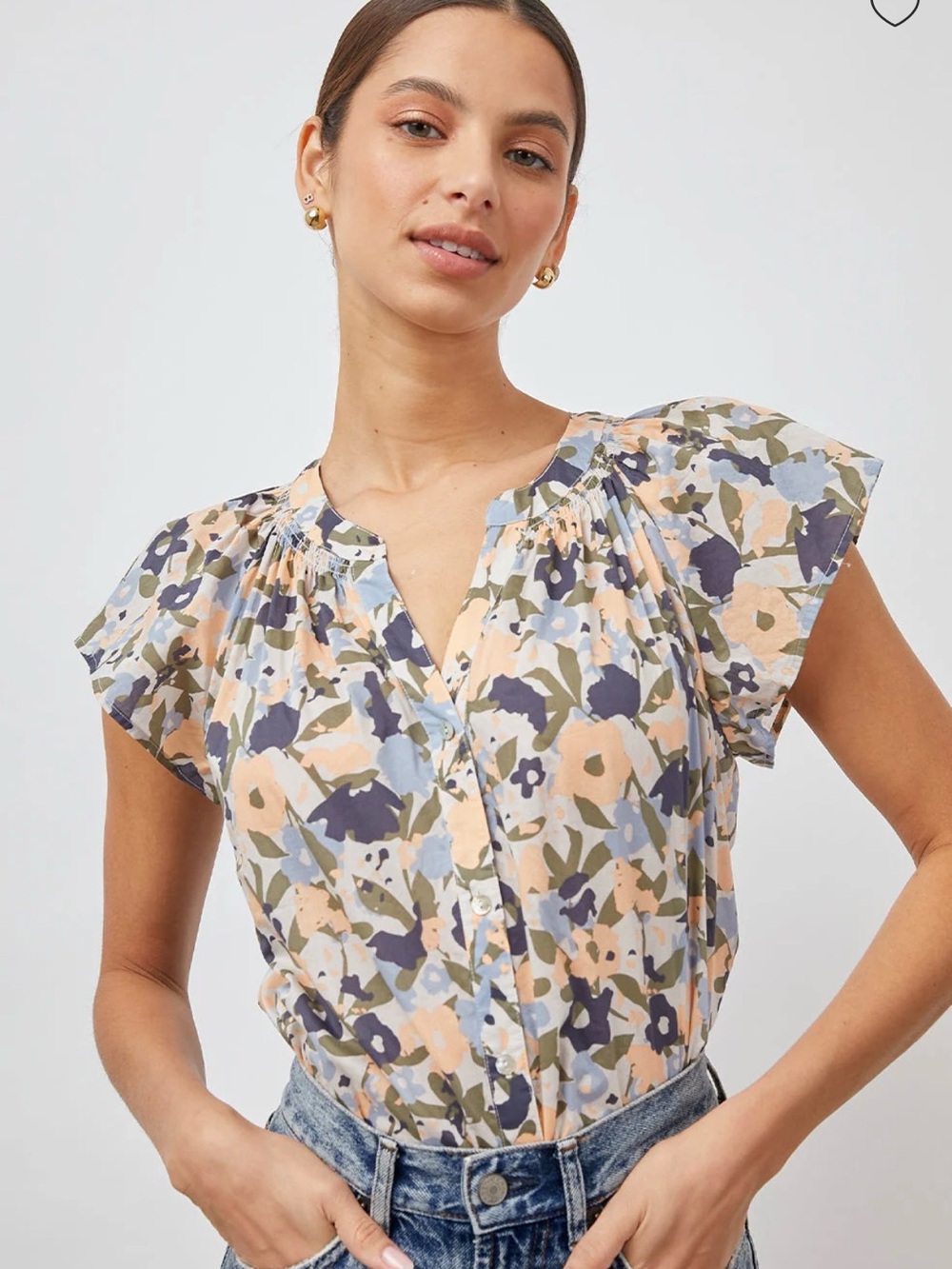 Rails Alena Woven Floral Button-Front Women’s Top XS NWOT